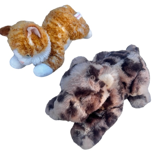 Two Aurora Flopsie Chester Cat & Realistic Cheetah Leopard Plush Lot of 2 - Picture 2 of 16